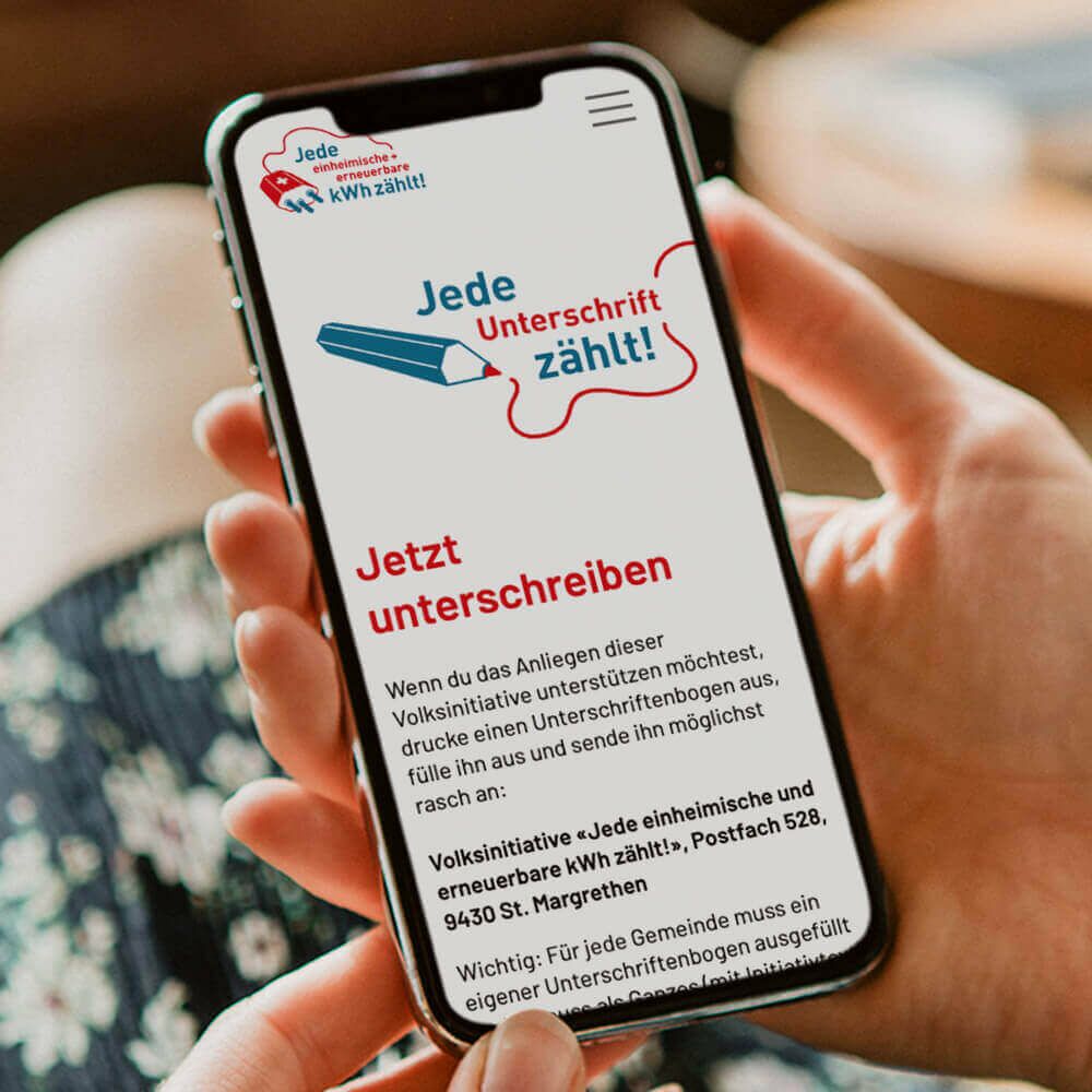 Jede kWh zählt – Webseite